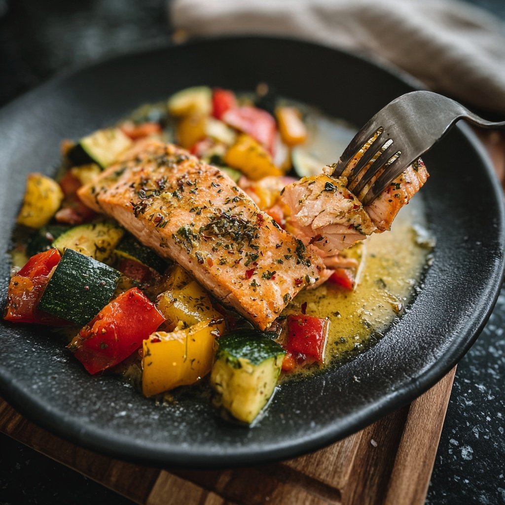 Kalorienarme Lachs Pfanne Mit Gemüse