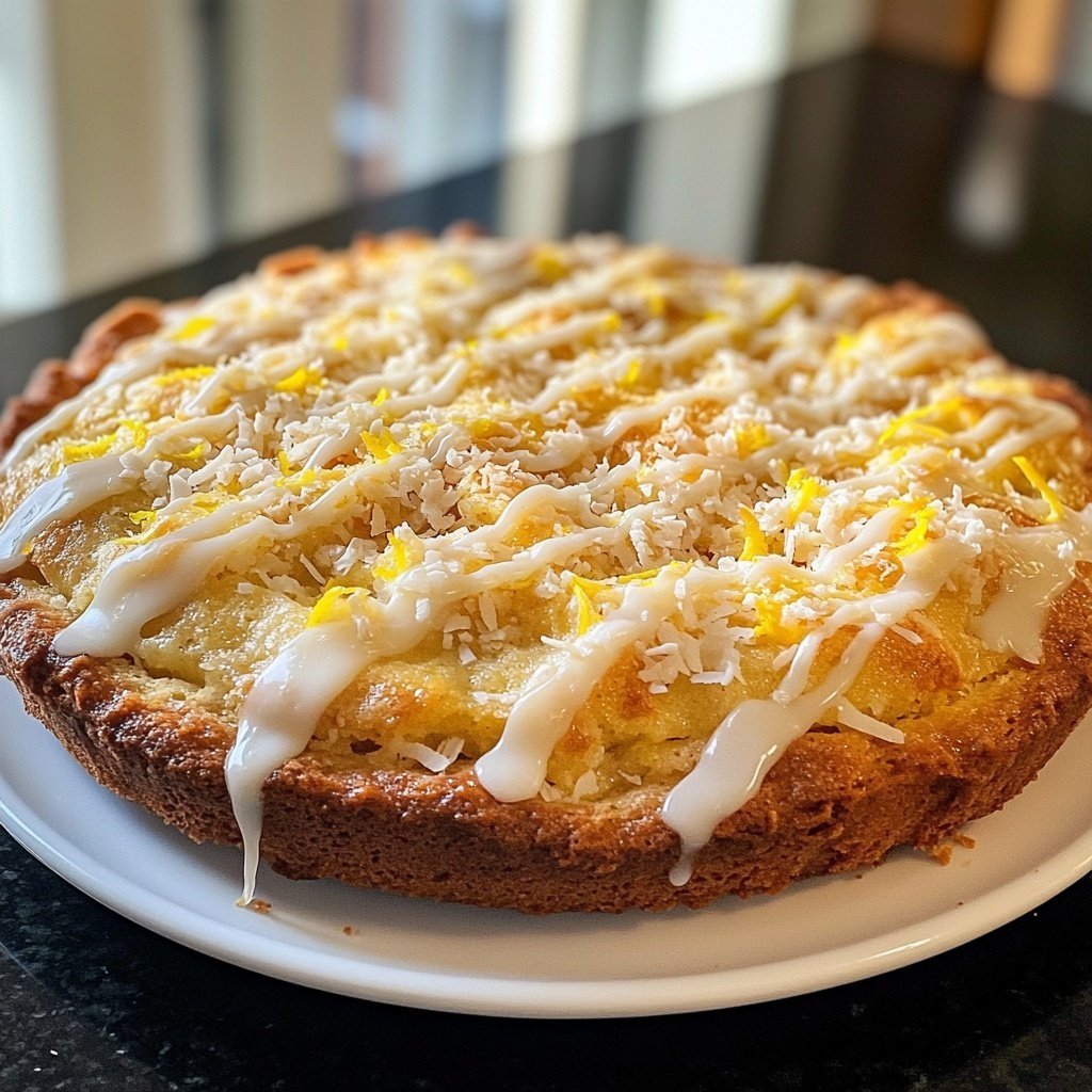 Zitronenkuchen mit Kokos
