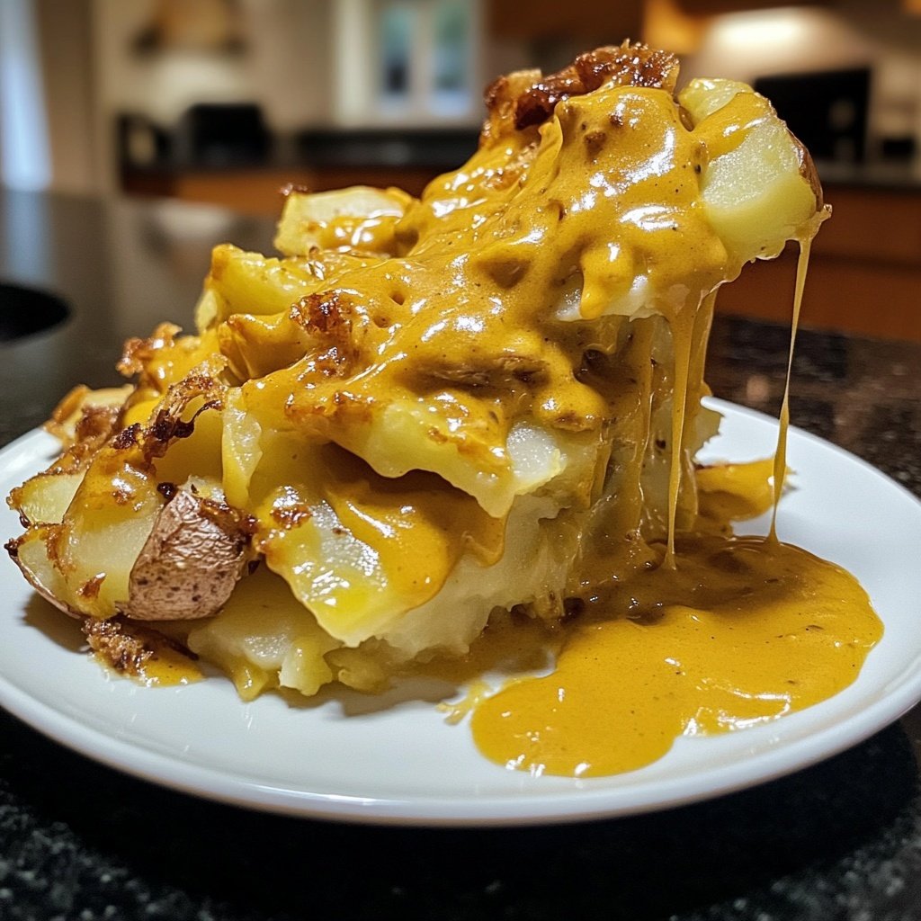 Kartoffelauflauf mit Senfsauce