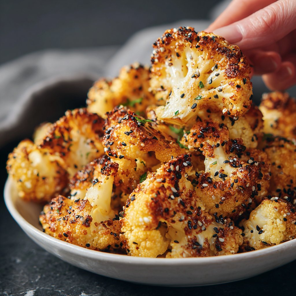 Blumenkohl mit Sesam aus dem Ofen