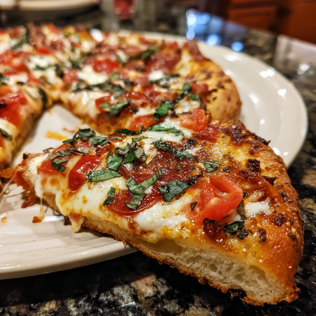 Hausgemachte Pizza mit Herzform