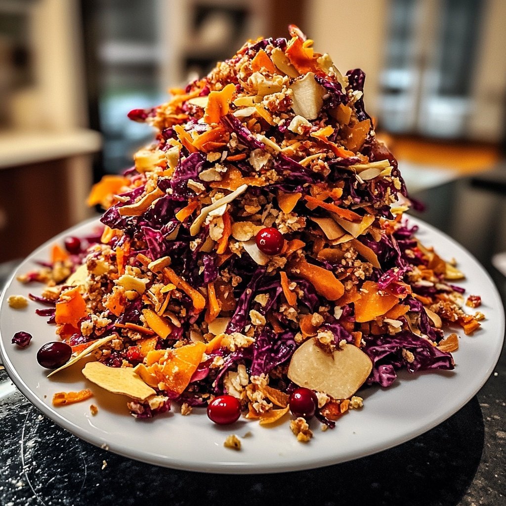 Wintersalat mit Butternutkürbis, Rosenkohl, Cranberries, Pekannüssen und Roter Bete