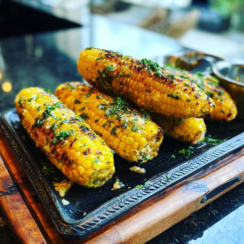 Gegrillte Maiskolben Mit Kräuterbutter