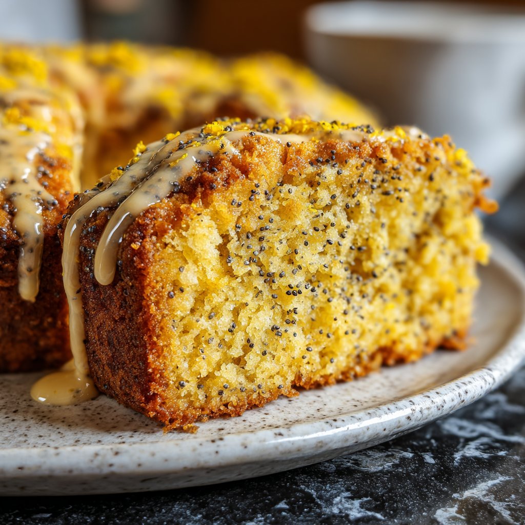 Zitronenkuchen mit Mohn