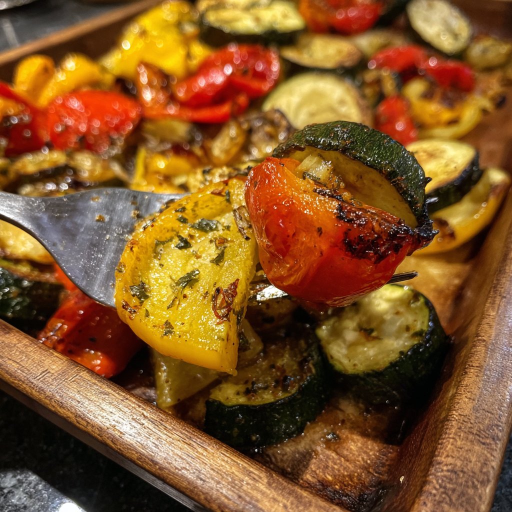Mittagessen leicht mit Ofengemüse