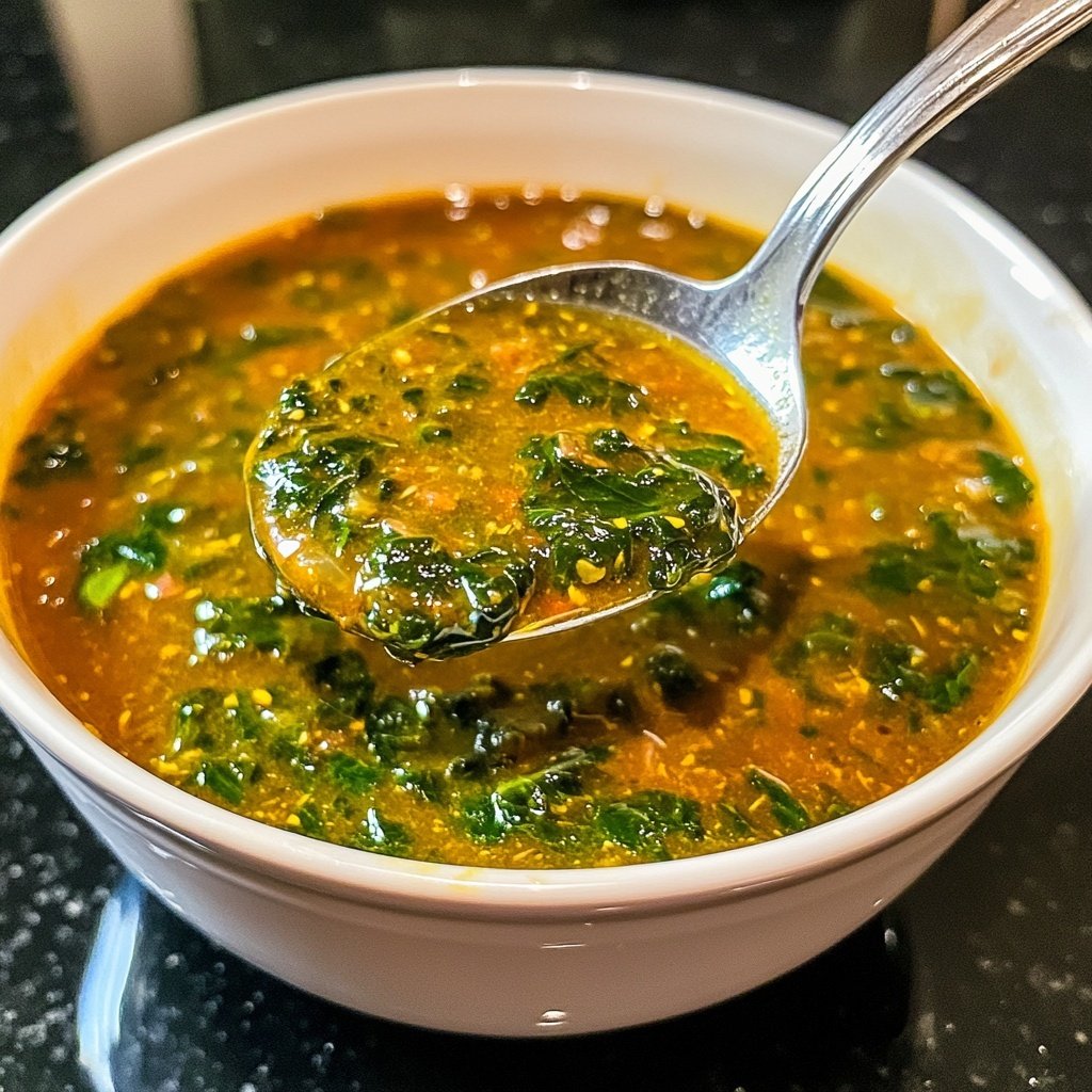 Linsensuppe mit Spinat