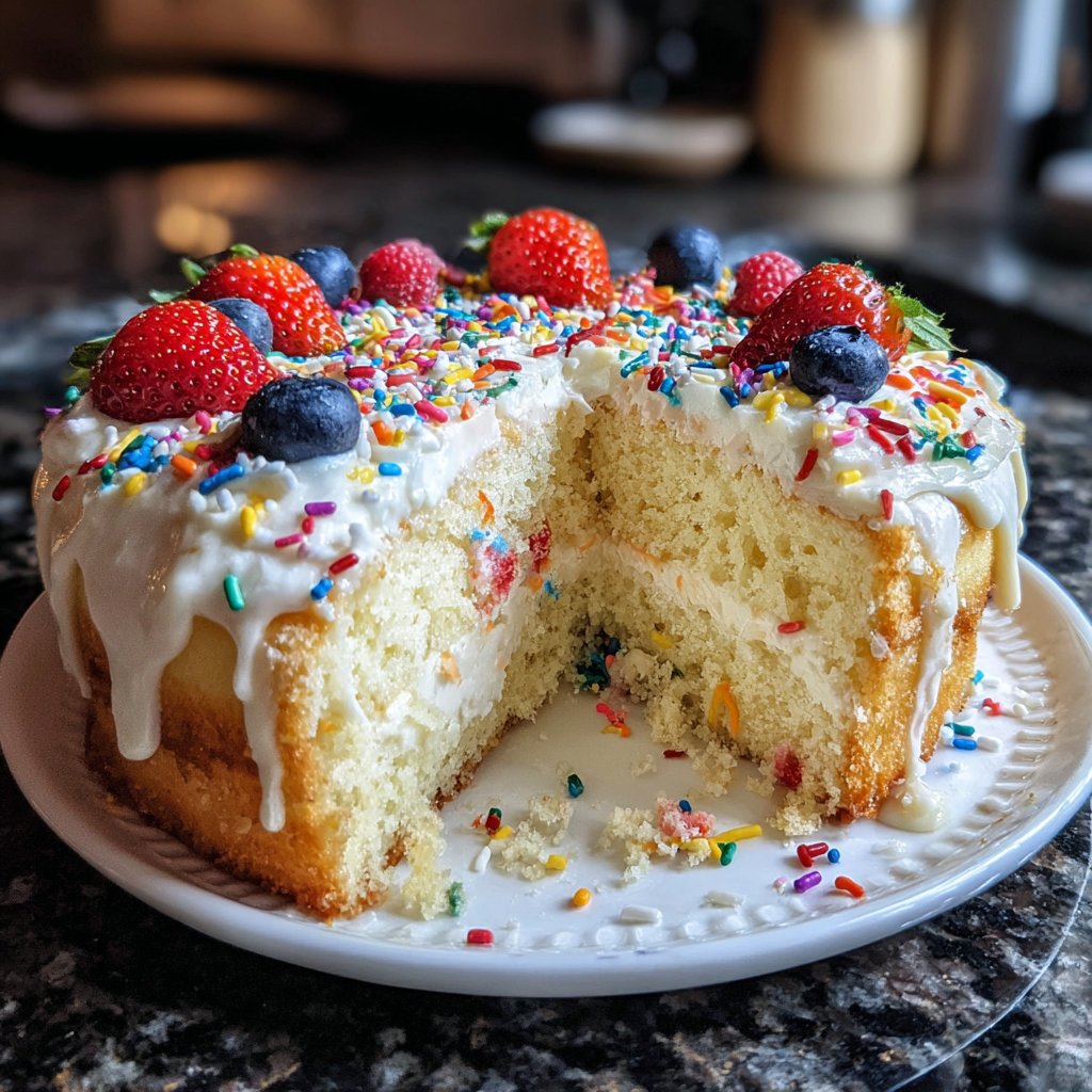 Geburtstagskuchen mit Vanillefrosting